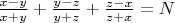$\frac{x-y}{x+y}+\frac{y-z}{y+z}+\frac{z-x}{z+x}=N$
