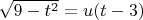 $\[\sqrt {9 - {t^2}}  = u(t - 3)\]$
