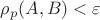 $\rho_p (A,B) < \varepsilon $