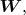 $\boldsymbol{W},$