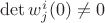 $\det w^i_j(0)\ne0$