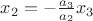 $x_2 = - \frac{a_3}{a_2}x_3$