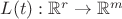 $L(t):\mathbb R^r\to\mathbb R^m$