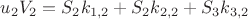 $u_2V_2=S_2k_{1,2}+S_2k_{2,2}+S_3k_{3,2}$