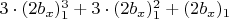 $3\cdot  (2b_x)_1^3+3\cdot  (2b_x)_1^2+(2b_x)_1$
