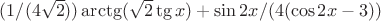 $(1/(4\sqrt{2})) \arctg (\sqrt{2} \tg x) + \sin 2x / (4(\cos 2x-3))$
