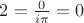 $2 = \frac{0}{i\pi}=0$