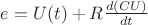 $e = U(t) + R\frac{d(CU)}{dt}$