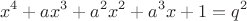 $$x^4+ax^3+a^2x^2+a^3x+1=q^2$$