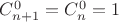 $C_{n+1}^0 = C_n^0 = 1$