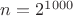 $n=2^{1000}$