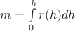 $m = \int\limits_{0}^{h} r(h)dh$