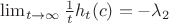 $\lim_{t \to \infty}\frac{1}{t} h_t(c) = - \lambda_2 $