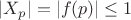 $|X_p| = |f(p)| \leq 1$