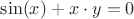$\sin(x) + x\cdot y = 0$