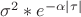 $\sigma^2*e^{-\alpha|\tau|}$