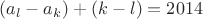 $(a_l-a_k)+(k-l)=2014$