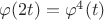 $\varphi(2t)=\varphi^4(t)$