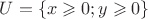 $U=\{x \geqslant 0; y \geqslant 0 \}$