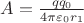$A=\frac{qq_0}{4 \pi \varepsilon_0 r_1}$