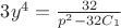 $3y^4=\frac{32}{p^2-32C_1}$