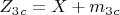 $ Z_3_c =X+m_ 3_c $