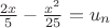 $\frac{2x}5-\frac{x^2}{25}=u_n$