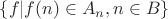 $\{f | f(n) \in A_n, n \in B\}$