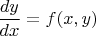 $\dfrac{dy}{dx}=f(x,y)$