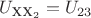 $U_{\text{ХХ}_2} = U_{23}$