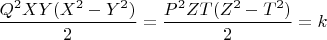 $\dfrac{Q^2XY(X^2-Y^2)}{2}=\dfrac{P^2ZT(Z^2-T^2)}{2}=k$