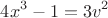 $$4x^3-1=3v^2$$