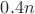 $0.4n$