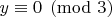 $y \equiv 0 \pmod{3}$