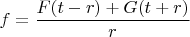 $f=\dfrac{F(t-r)+G(t+r)}r$