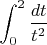 $\displaystyle\int_{0}^2\dfrac{dt}{t^2}$