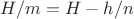 $H/m=H-h/n$