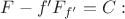 $F-f'F_{f'}=C:$