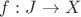$f : J \rightarrow X$