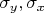 $\sigma_y, \sigma_x$