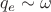 $q_e \sim \omega$
