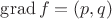 $\operatorname{grad} f = (p, q)$