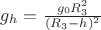 $g_h=\frac{g_0 R_3^2}{(R_3-h)^2}$