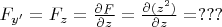 $F_{y'}=F_z=\frac{\partial F}{\partial z}=\frac{\partial (z^2)}{\partial z}=???$
