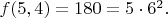 $f(5,4)=180=5 \cdot 6^2.$