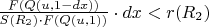 $\frac{F(Q(u, 1 - dx))}{S(R_{2}) \cdot F(Q(u, 1))} \cdot dx < r(R_{2})$