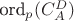 $\text{ord}_p(C_{A}^{D})$
