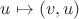 $u\mapsto (v,u)$