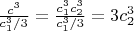 $\frac{c^3}{c_1^3/3} = \frac{c_1^3c_2^3}{c_1^3/3} =3c_2^3$