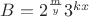 $B=2^\frac{m}{y}3^{kx}$
